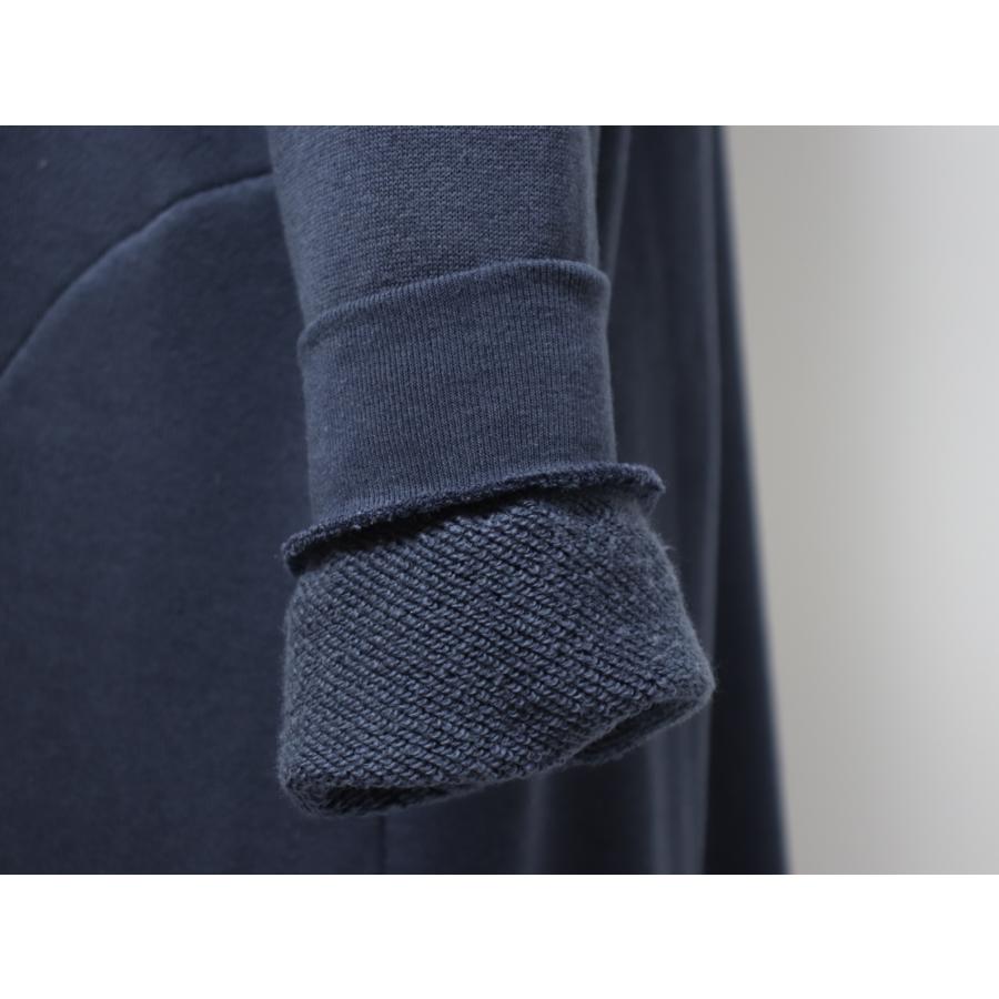 yohaku 余白 メリノウール裏毛 ボートネックワンピース d-0037 ブルー