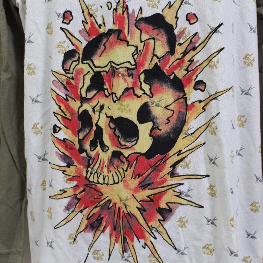 エドハーディー ED HARDY メンズ長袖Tシャツ カーキ M03TTMR312 新品 ラグランスリーブ アメリカ製｜selectshop-blume｜02