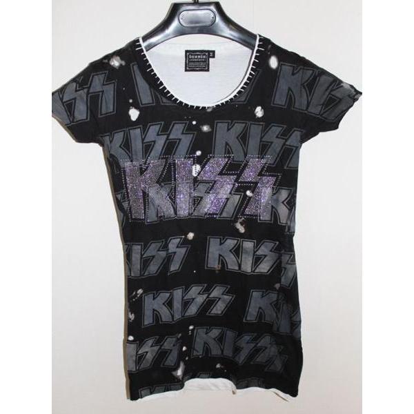アイコニック SADISTIC ACTION ICONIC レディース 半袖Tシャツ ブラック KISS Sサイズ 新品