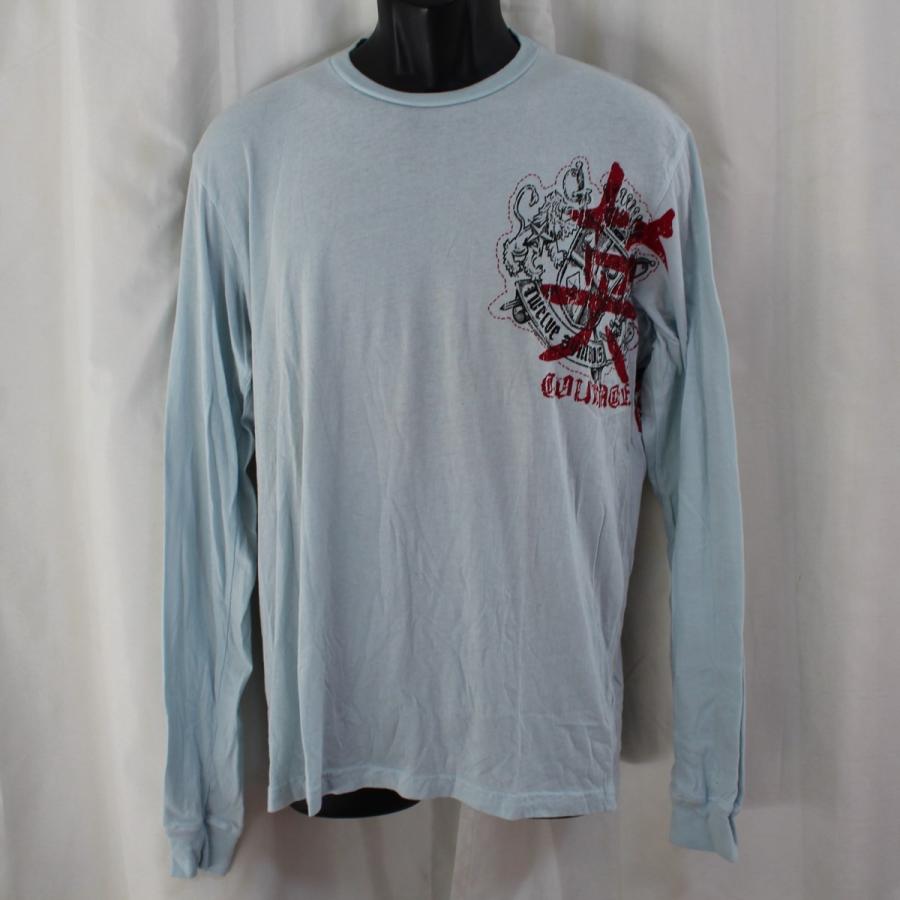 トゥエルブシンボルズ TWELVE SYMBOLS メンズ長袖Tシャツ ブルー 新品 アメリカ製 ロンティー