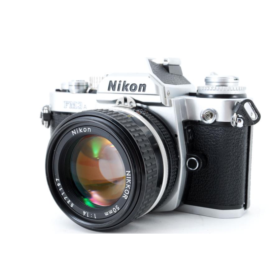期間限定お試し価格】 ニコン Nikon FM3A 35mm フィルムカメラ シルバー NIKKOR Ai-s 50mm f 1.4 レンズセット  美品 ストラップ付き