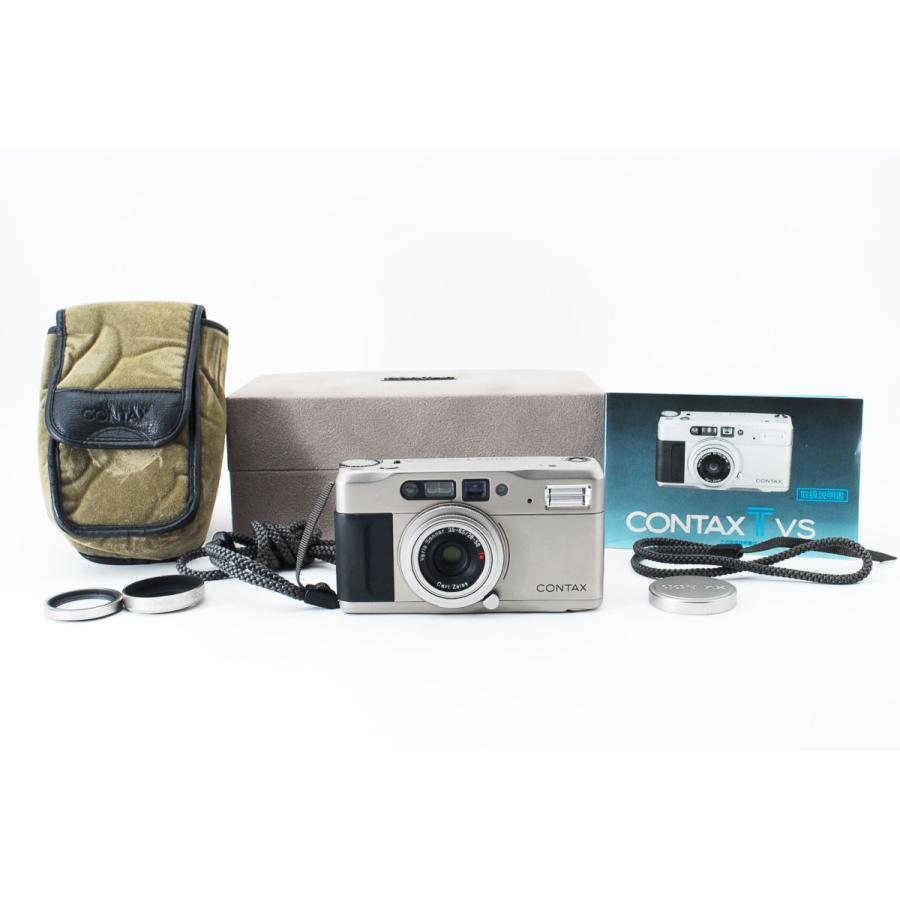 コンタックス Contax TVS シルバー フィルムカメラ [美品] 元箱 ケース ストラップ フード付き