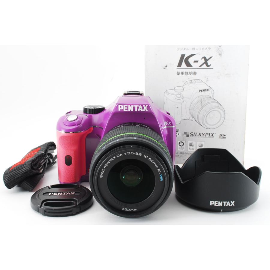 PENTAX K-x 12.4MP パープル/ピンク オーダーカラー + 18-55mm AL WR [美品] レンズフード ストラップ付き  :7352:セレクトショップ Himawari - 通販 - Yahoo!ショッピング