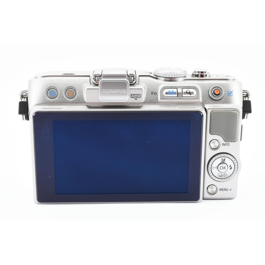 Olympus E-PL3 ボディ シルバー 12.3MP [美品] ハードボディケース ストラップ バッテリー 充電器 チルト可動式液晶｜selectshop-himawari｜06