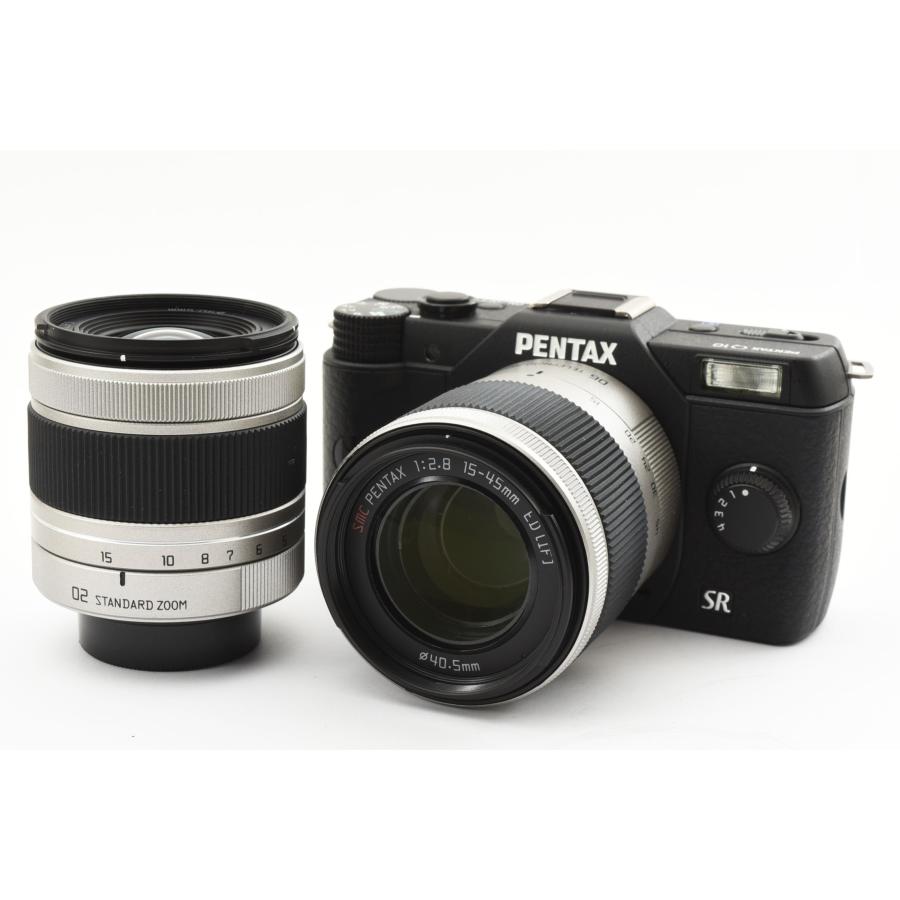PENTAX Q10 12.4MP ブラック 02/06 ダブルレンズキット [美品] 元箱 