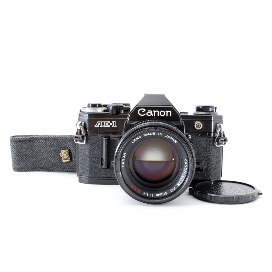 キヤノン Canon AE-1 Black + FD 50mm F1.4 s.s.c ブラック レンズセット [現状品] ストラップ付き｜selectshop-himawari｜02