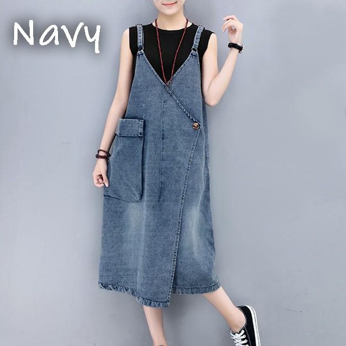 デニム ジャンパースカート サロペット ワンピース マタニティ Aライン