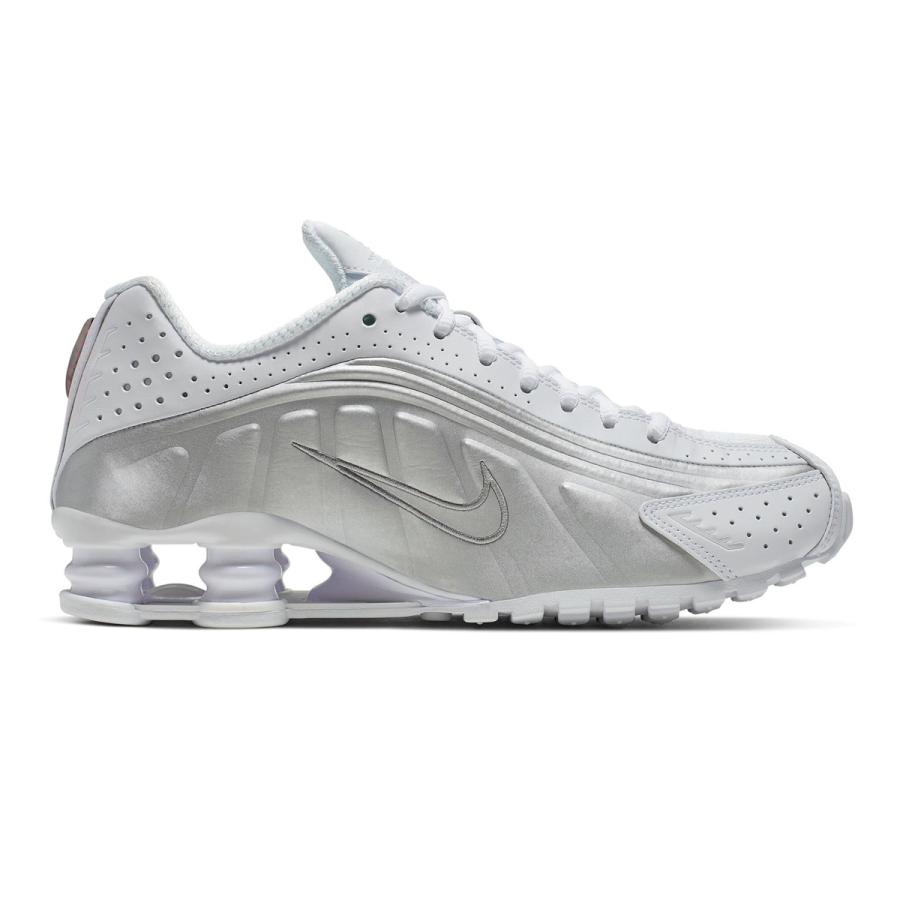 ショックス NIKE SHOX R4 WHITE/WHITE-METALLIC SILVER WMNS