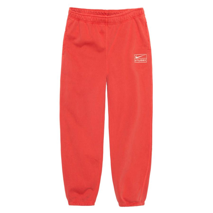 NIKE 23FW STUSSY x STONE WASHED FLEECE PANT HABANERO RED NIKE 23FW STUSSY x STONE WASHED FLEECE PANT HABANERO RED