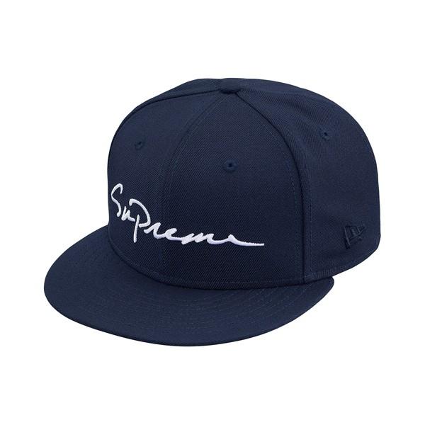 18aw Supreme Classic Script New Era Navy シュプリーム クラシック スクリプト ニューエラ キャップ ネイビー 紺 Www Dor Com Pt