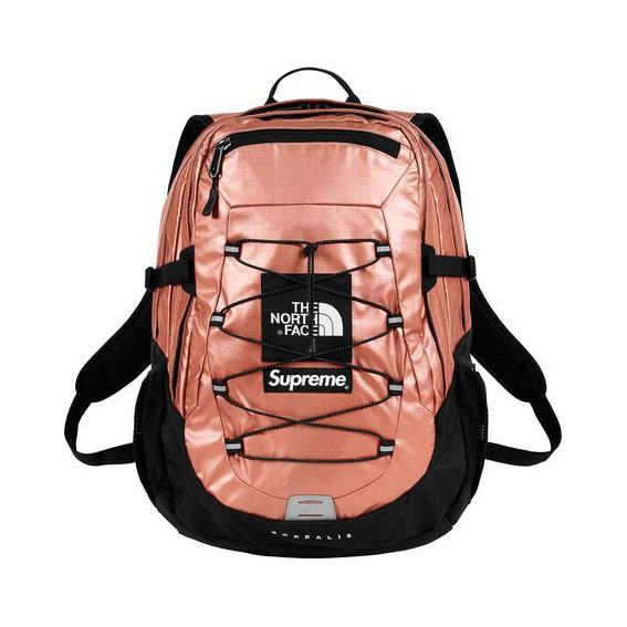 18SS Supreme The North Face Metallic Borealis Backpack Rose Gold