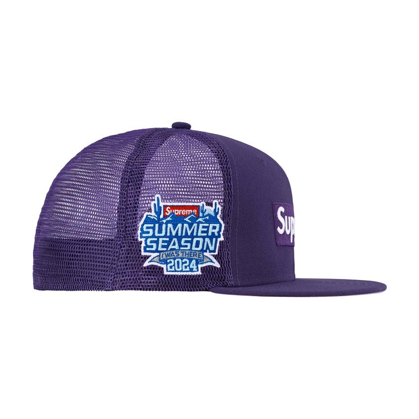 Supreme 24SS Box Logo Mesh Back New Era Purple Supreme 24SS Box Logo Mesh Back New Era Purple