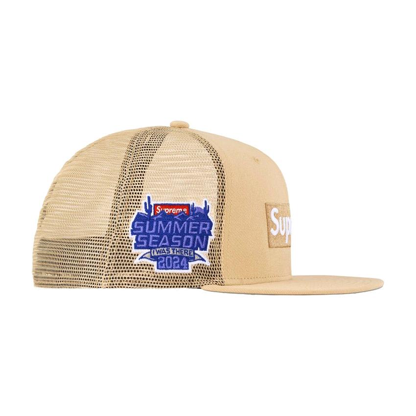 Supreme 24SS Box Logo Mesh Back New Era Light Gold
