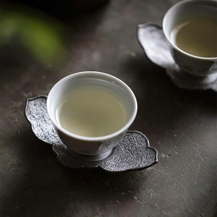 錫製 茶托 茶器 茶道具 煎茶道具 5客 中国茶器 錫製 茶托 茶器 茶道具 煎茶道具 5客 中国茶器