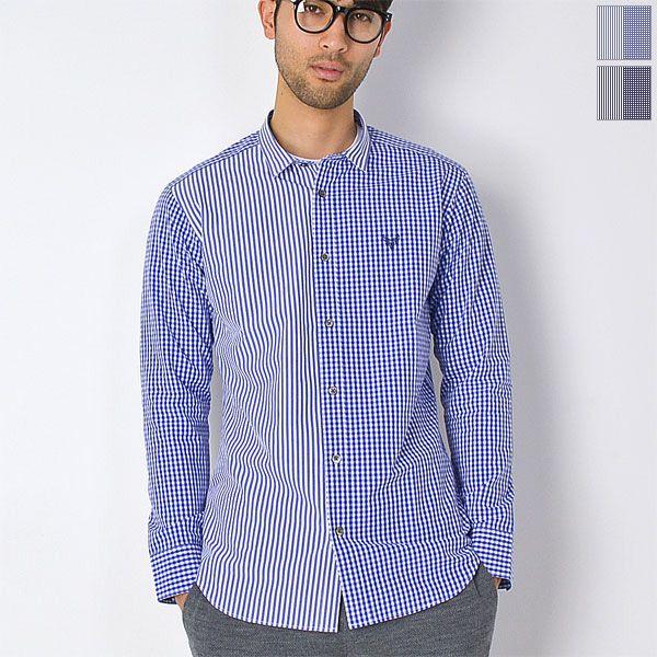 とっておきし新春福袋 ストライプ チェック サトルタナカ Tanaka 送料無料 即納 Satoru メンズ カジュアルシャツ Tanaka Satoru 切替 15春夏 メンズ シャツ シャツ カジュアルシャツ