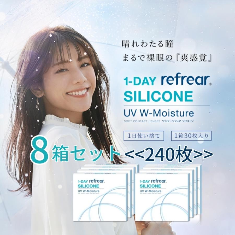コンタクトレンズ 3ヶ月分 ワンデー 8箱セット リフレア シリコーン UV Wモイスチャー 1箱30枚入 クリアレンズ 1day クリアコンタクト | ワンデーリフレア