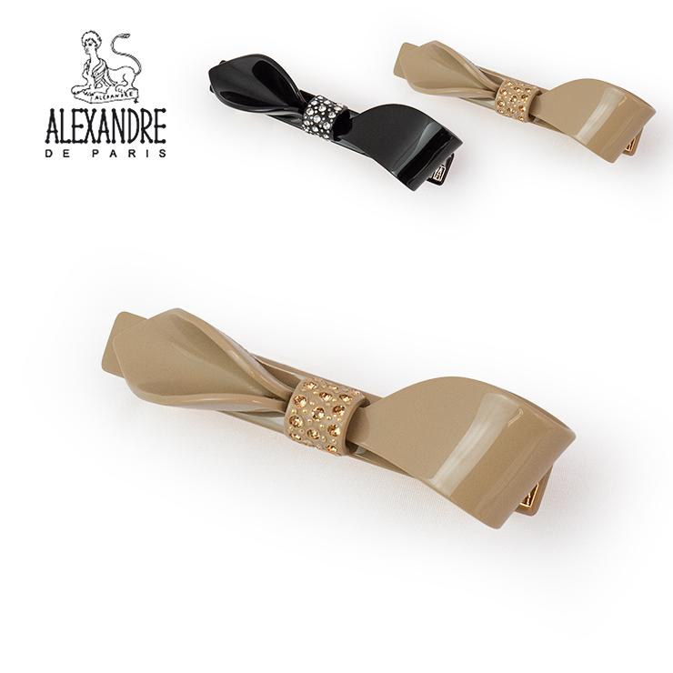 アレクサンドル ドゥ パリ ALEXANDRE DE PARIS 8cm リボン バレッタ