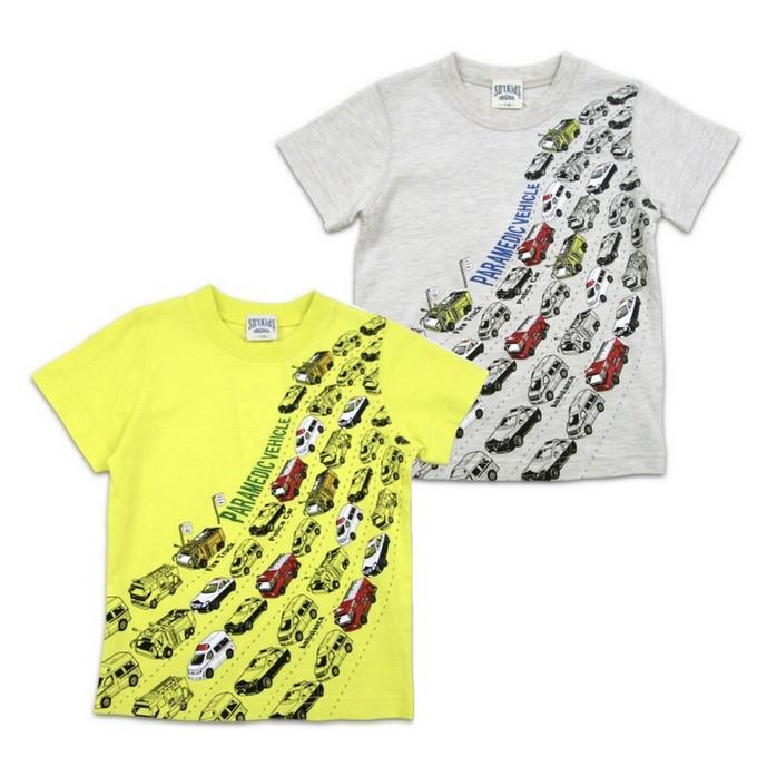 働く車 子供服 半袖 Tシャツ はたらくくるま 100 110 1 パトカー 救急車 消防車 緊急車両 乗り物 人気 Sp 153 21人気の