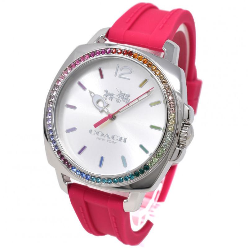安価 ワタナベ 14502529 COACH レディース 腕時計 コーチ BOYFRIEND レザー シルバー ボーイフレンド 腕時計