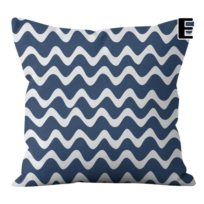 クッション カバー クッションカバー 45×45 サンゴ ネイビー ギザギザ