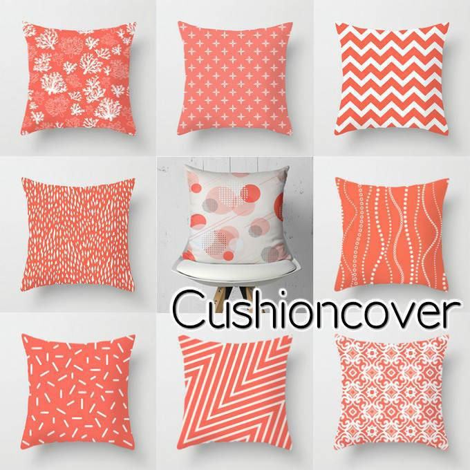 パントン ジオメトリー ファブリック クッションカバー 橙 正規品 Panton ドリトル クッションカバー 45cm角 コーラルオレンジ | MORIDEN ONLINE