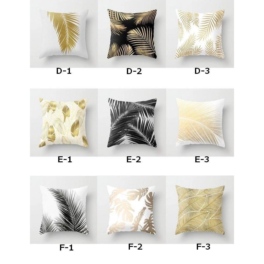クッションカバー ゴールドリーフ 植物 45×45 人気 おしゃれ 18種