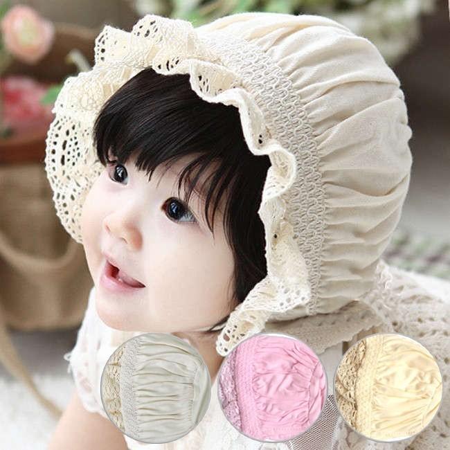 帽子 ベビー 子供用 ボンネット レース 出産祝い お宮参り khb-024