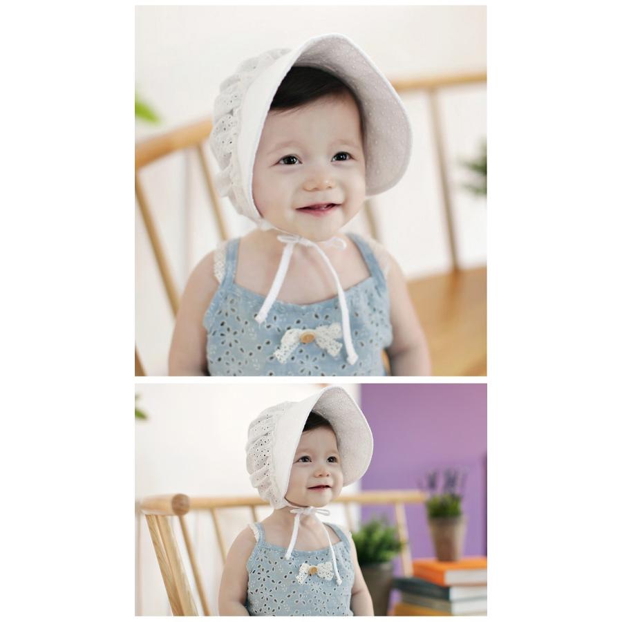 ボネ　あかちゃんの帽子 期間限定メール便無料】帽子 ベビー つば広 ボンネット サンバイザー