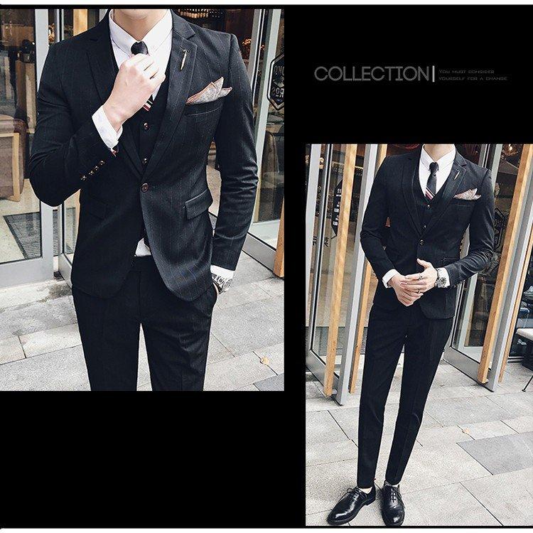 正規代理店 スーツ メンズ カジュアルスーツ おしゃれスーツ 3点セット ビジネス 結婚式 パーティー 二次会 お洒落 上品 高級感 秋冬 大人っぽい ストライプ Dprd Jatimprov Go Id