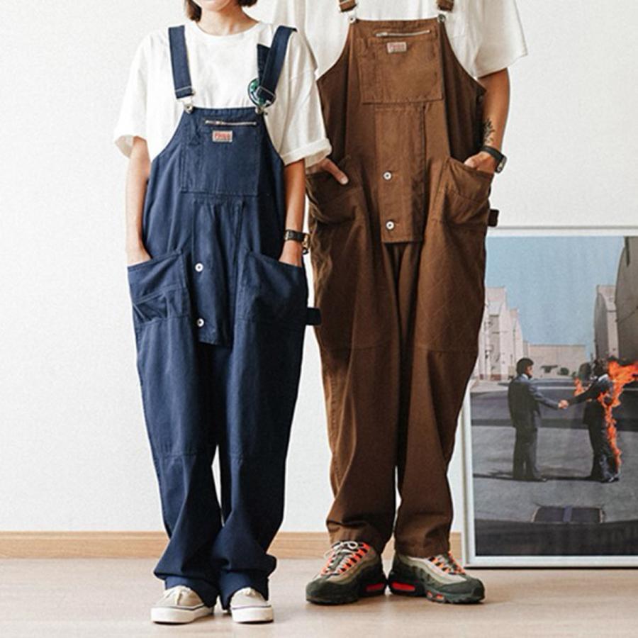 オーバーオール メンズ レディース 作業着 サロペットパンツ おしゃれ マルチポケット 大きめサイズ つなぎ服 デニム 吊りカン カバーオ オーバーオール メンズ サロペット レディース つなぎ 大きいサイズ