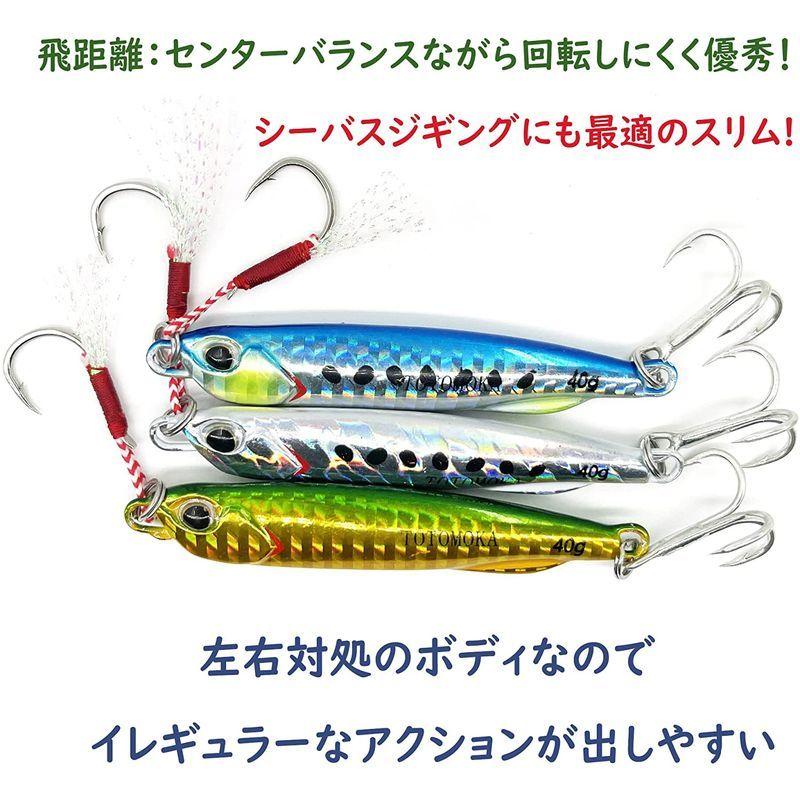トトモカ Totomoka メタルジグ ルアー ジグ 3個 セット 10g 15g g 25g 30g 40g 60g 80g 100 正規品販売