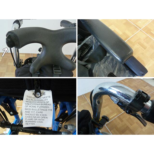 【中古】介助用 ティルト リクライニング 車いす 小児用 W480×D800×H1010mm 成長対応拡張機能付 アルミ 介護 子供用 車椅子 車イスの画像