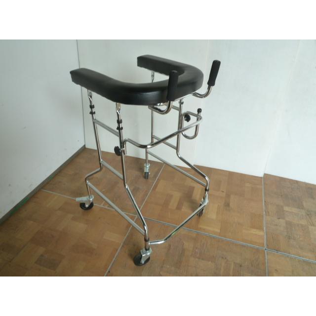 中古】アルミ製 歩行補助器 U字型 歩行器 キャスター 介護 介助 屋内