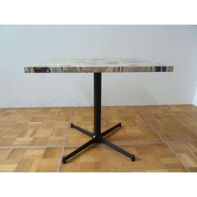 たのめる便　カフェ　テーブル　w110×d80×h72 中古 中古】業務用 角 テーブル W800×D680×H700mm 新聞柄 (3) 机 X脚