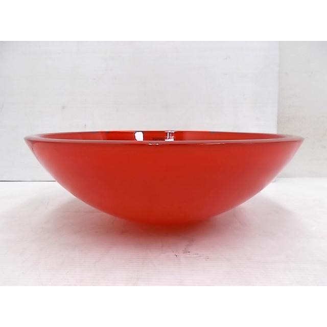 展示品 強化ガラス製 手洗い ボウル レッド φ425×145mm 手洗い器 展示品】 強化ガラス製 手洗い ボウル レッド φ425×145mm 手洗い器