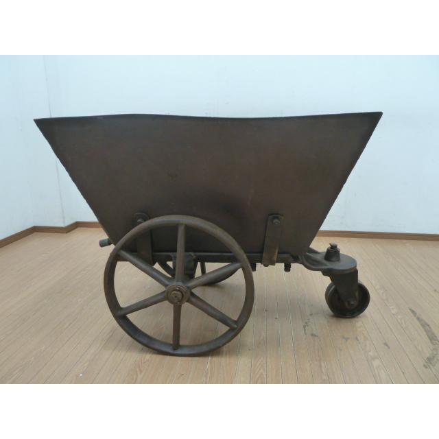中古】アンティーク 鉄製 三輪車 カート W650×D1000×H800mm 運搬 台車