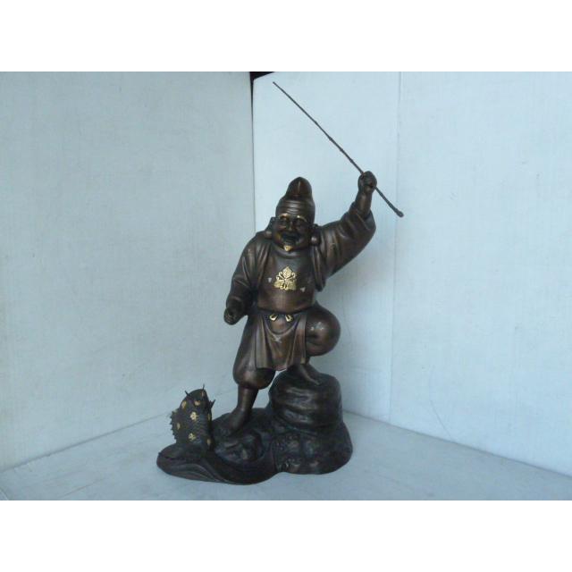 中古】恵比寿 大黒天 七福神 置き物 陽亮作 銅製 縁起物 五穀豊穣 商売