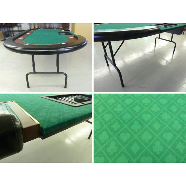 中古】ポーカーテーブル 9人用 W2175×D1130×H778mm 折り畳み 中古】ポーカーテーブル 9人用 W2175×D1130×H778mm 折り畳み