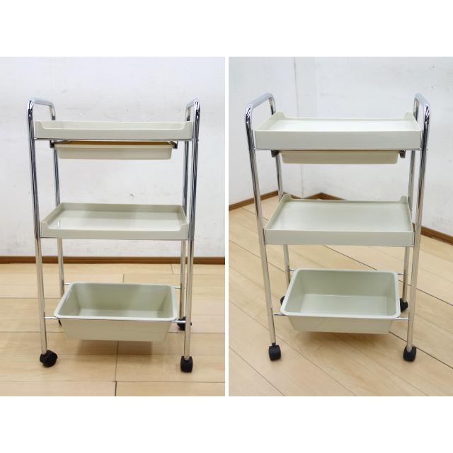 中古】キャスター ワゴン W485×D300×H855mm サロン エステ 美容院 理容