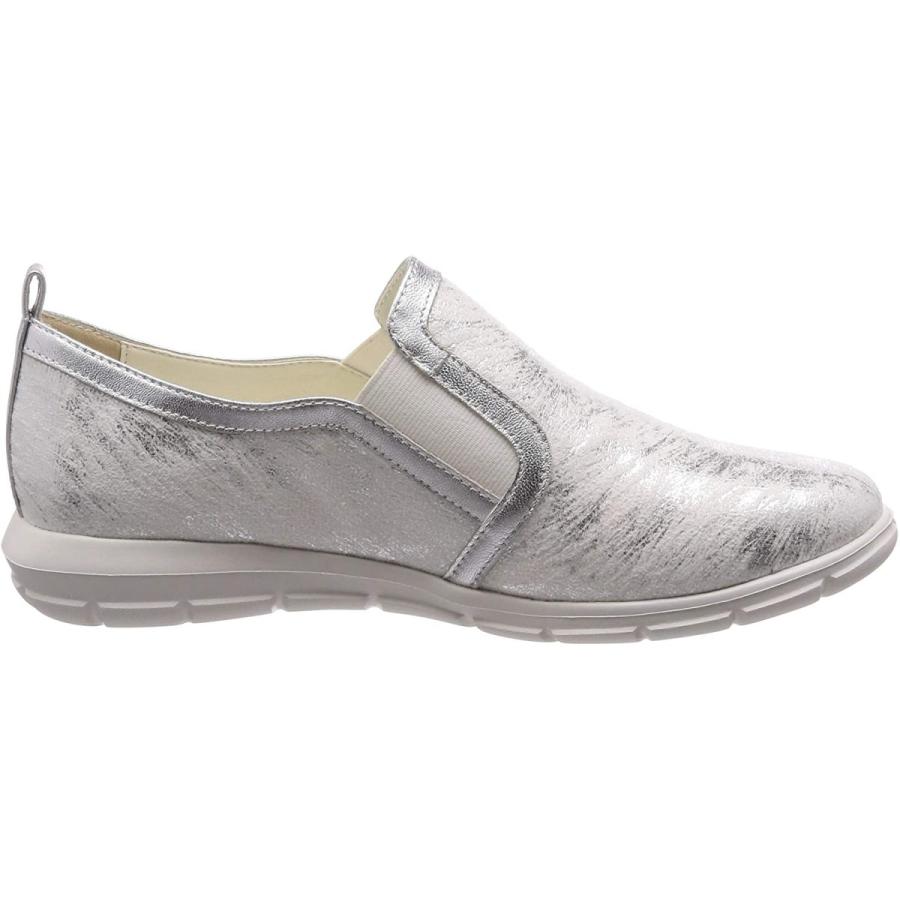 輝く高品質な サイドゴアスリッポン フワ軽 シャイン素材 ラメ コカ 3cmヒール 2e Cm 24 シルバー レディース バッグ