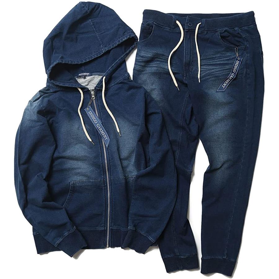 豪華 見た目はデニム着心地スウェット カットデニム マウマロア フード付きパーカー ジョガーパンツ セットアップ 伸縮 ストレッチ素材 数量は多 Www Aqtsolutions Com