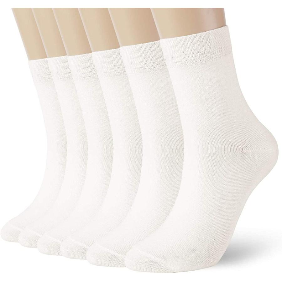 909円 正規代理店 靴下 メンズ ルーズトップ ソックス 6足セット 締め付けない 無地 コットン Mサイズ ホワイト