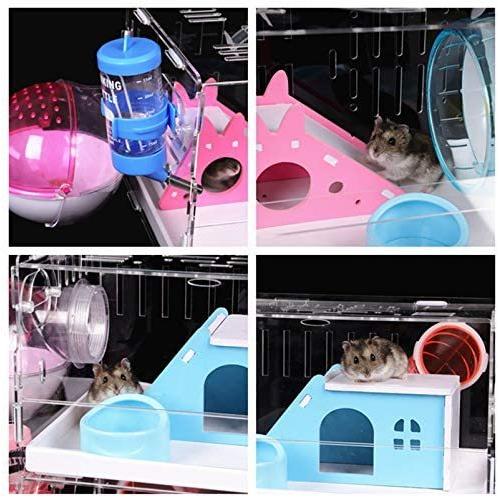 Duvinin ハムスター ケージ ハムスターハウス 飼育ケージ ペット 小動物 透明 通気 掃除簡単 組み立て アクリル製 二階建て 二層中型 その他小動物用品 Edegarpretto Com Br