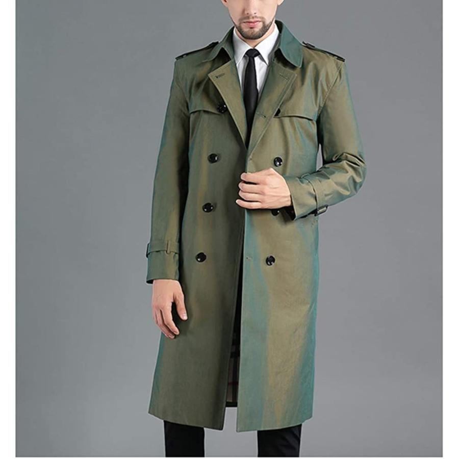 正式的 トレンチコート メンズ ロング ロングコート ロングジャケット 春 秋 秋冬光沢感 撥水加工 秋物 防寒 ファッション オリーブグリーン 3xl Modayestilo Com Mx