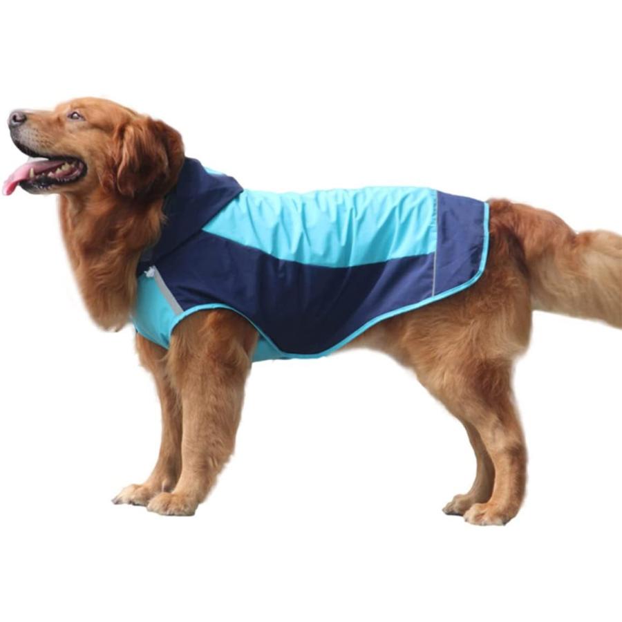 FEDTOSING 犬用レインコート イージーレインコート 雨具 レインコートジャケット 犬用カッパ 通気 帽子付 散歩用 防水 着脱簡単 梅雨対策