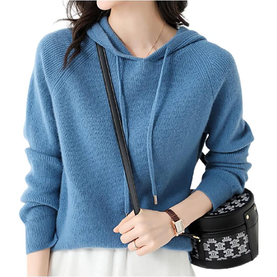 エムエルーセ 長袖 ニット パーカー フード付 プルオーバー 無地 暖かい 春 秋 冬 秋冬 冬服 秋服 防寒 丈短め おしゃれ かわいい ビジネス 76 Off