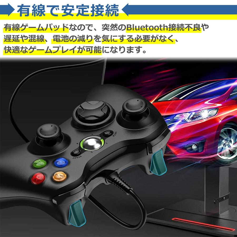 Xbox 360 有線 コントローラー USB接続 ゲーム パッド イヤホン