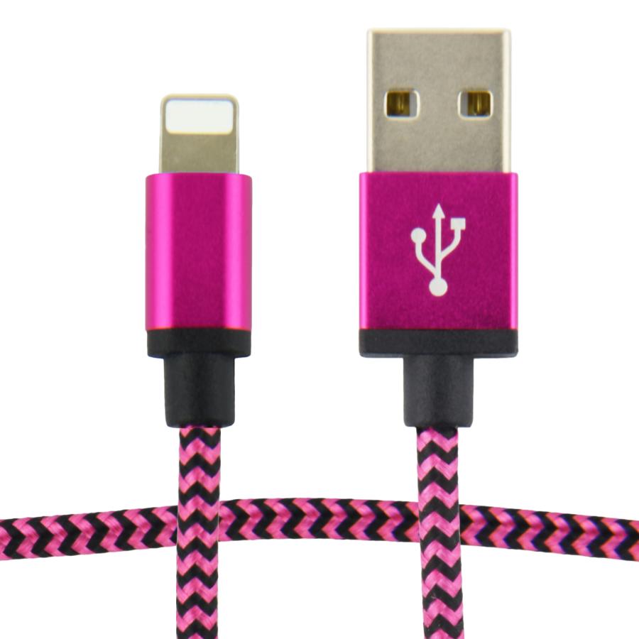 【未使用•未開封】iPhone用 充電•同期用USBケーブル 約1.2m iPhone 充電 ケーブル ナイロン 2本セット 1m 2m 3m 全3色 選べる 長さ