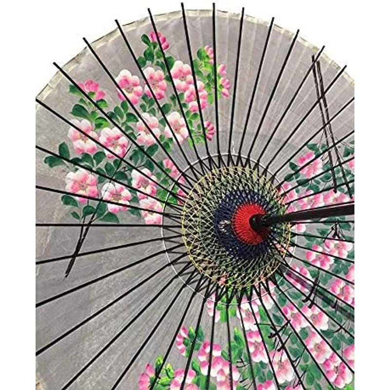 山本竹細工屋 （YAMAMOTOTAKIZAYIKUYA) 和傘 絹傘 桜絵 継柄 踊り傘 (白色) 継柄 　 約 YAMAMOTOTAKIZAYIKUYA 和傘 絹傘 桜絵 踊り傘 白色 サイズ