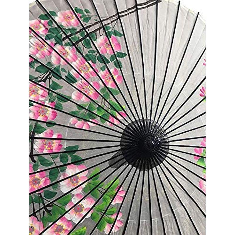 山本竹細工屋 （YAMAMOTOTAKIZAYIKUYA) 和傘 絹傘 桜絵 継柄 踊り傘 (白色) 継柄 　 約 YAMAMOTOTAKIZAYIKUYA 和傘 絹傘 桜絵 踊り傘 白色 サイズ